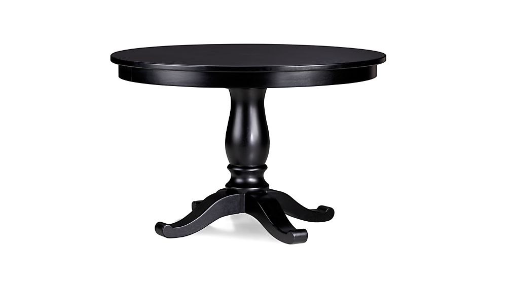 Avalon 45" Black Round Extension Dining Table Crate and Barrel