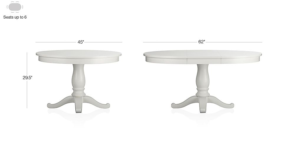 Avalon 45" White Extension Dining Table Crate and Barrel