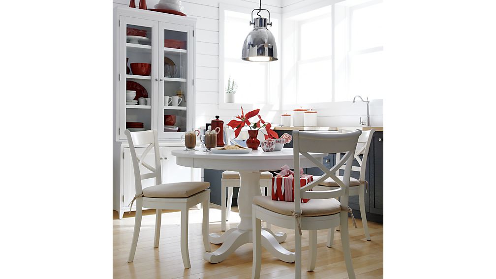 Vintner White Wood Dining Chair | Crate and Barrel