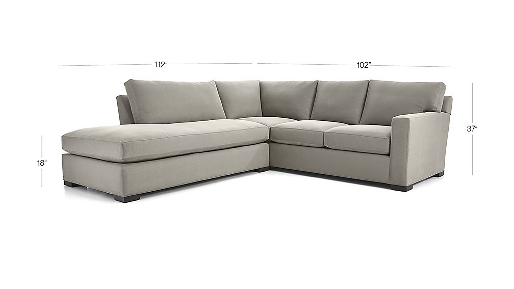 Axis II 2Piece Left Bumper Sectional Sofa Douglas Coffee Crate and