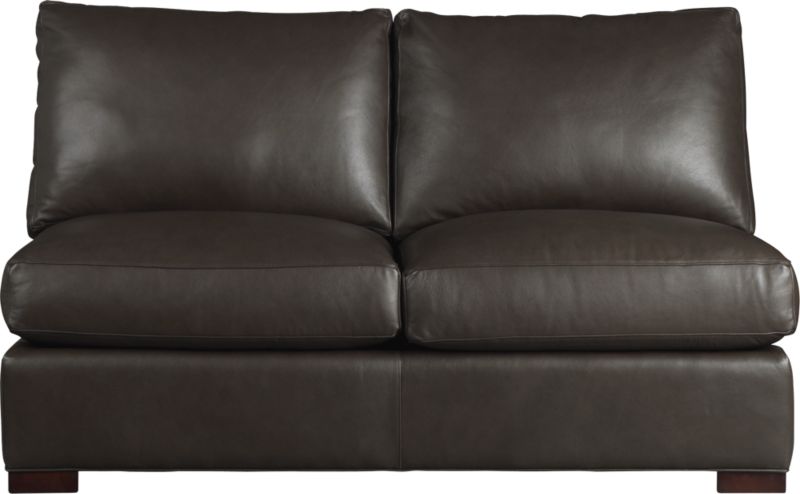 Axis Leather Armless Sectional Loveseat