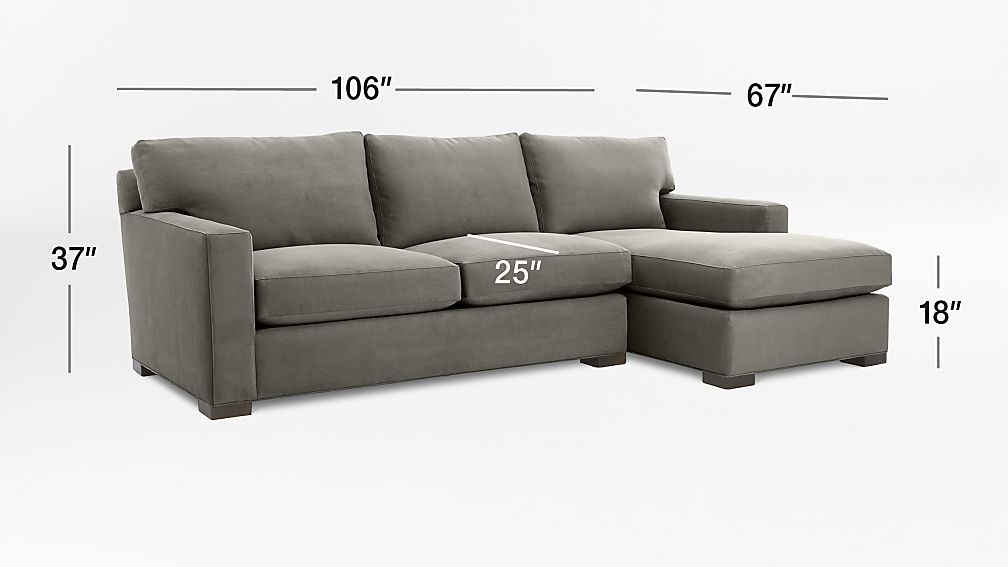Axis II 2Piece Sectional Sofa Douglas Charcoal Crate and Barrel