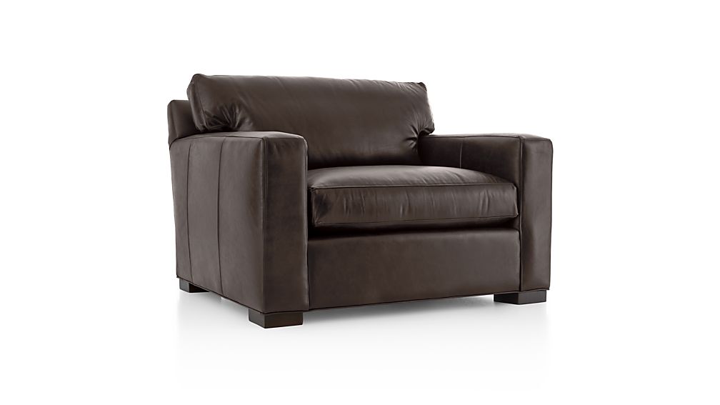 Axis II Leather Chair Libby Amaretto Crate and Barrel