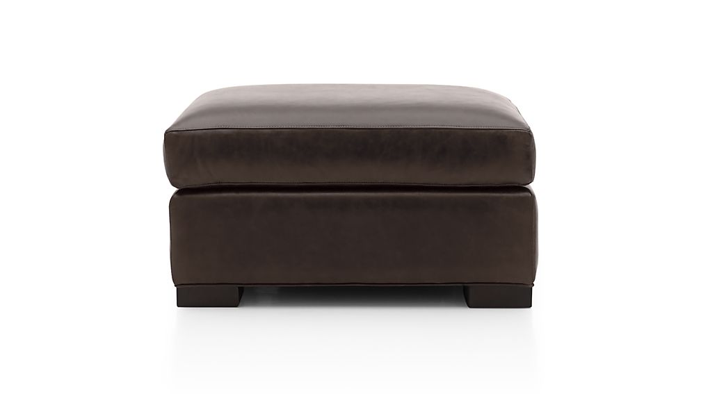 Axis II Leather Ottoman Libby Espresso Crate and Barrel