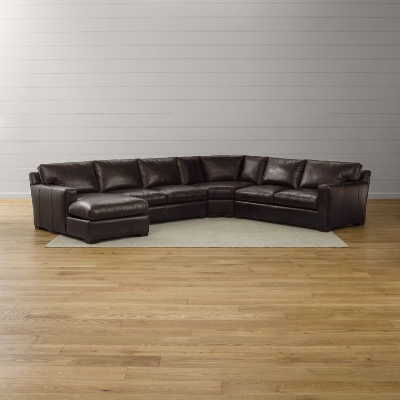 Axis II Leather 4Piece Sectional Sofa Libby Espresso Crate and Barrel