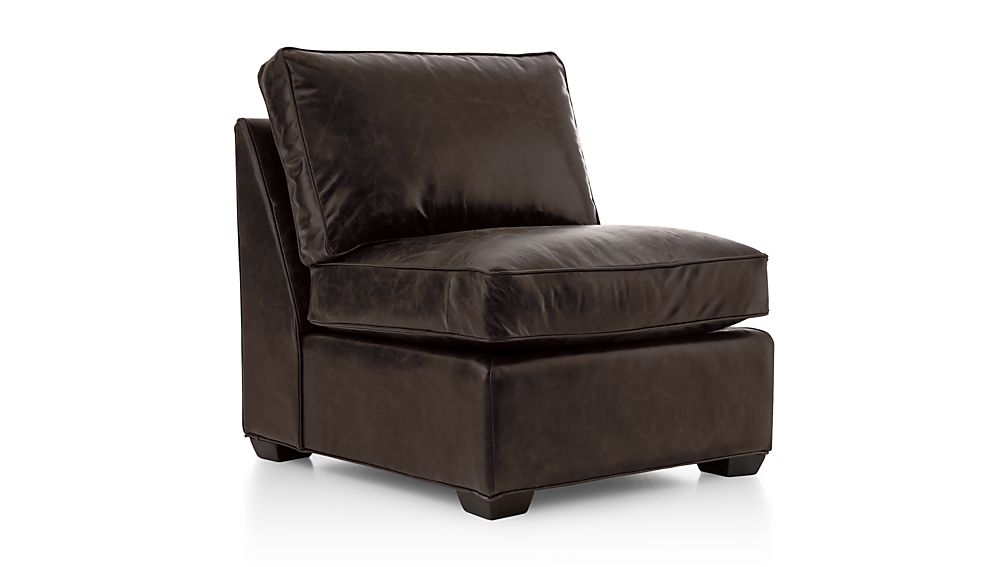 Axis II Leather Armless Chair Libby Espresso Crate and Barrel