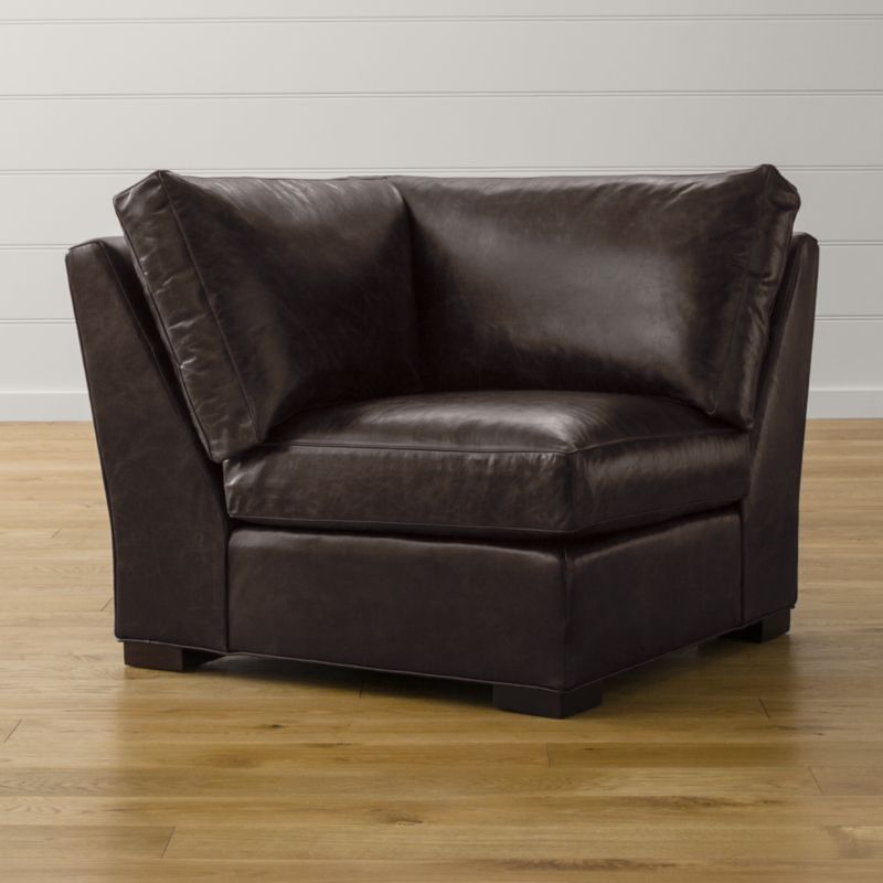 Axis II Leather Corner Chair Libby Espresso Crate and Barrel