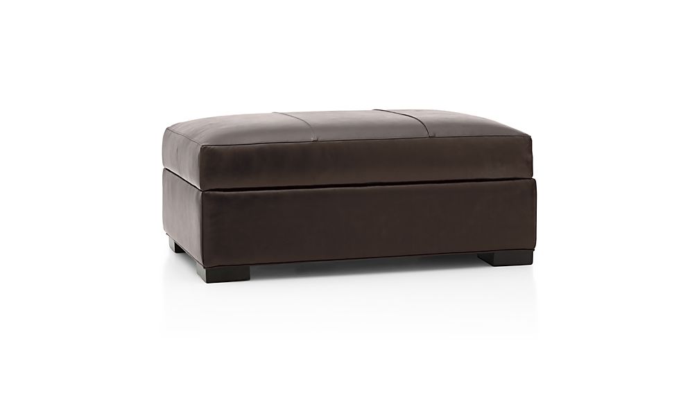 Axis II Leather Storage Ottoman Libby Espresso Crate and Barrel