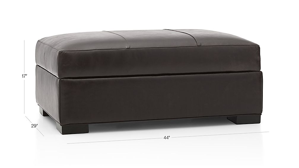 Axis II Leather Storage Ottoman Libby Espresso Crate and Barrel