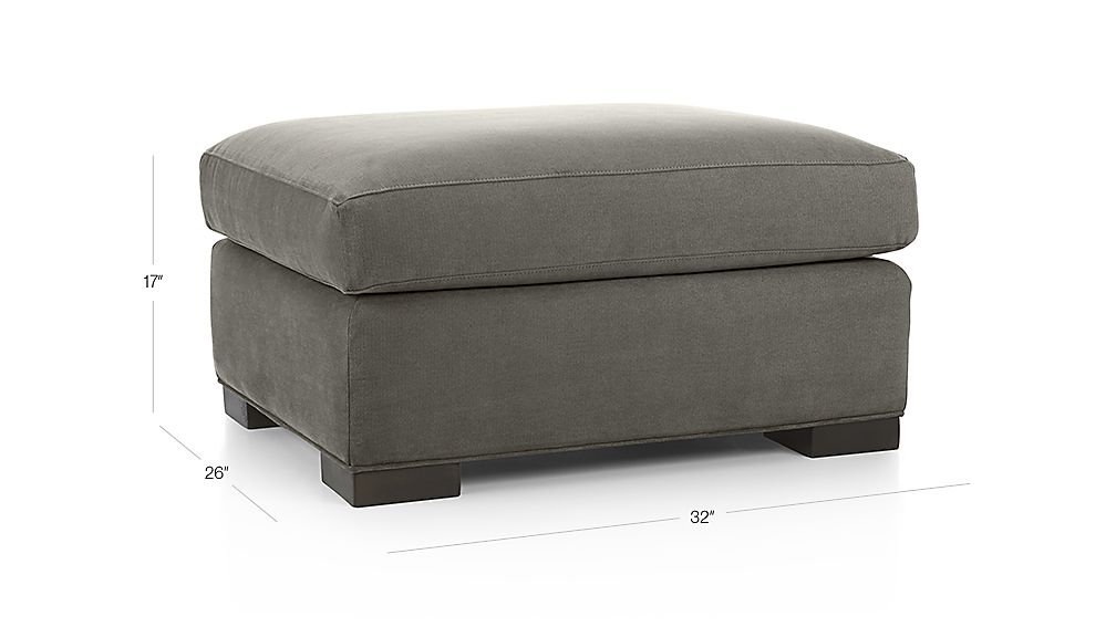 Axis II Ottoman Douglas Charcoal Crate and Barrel