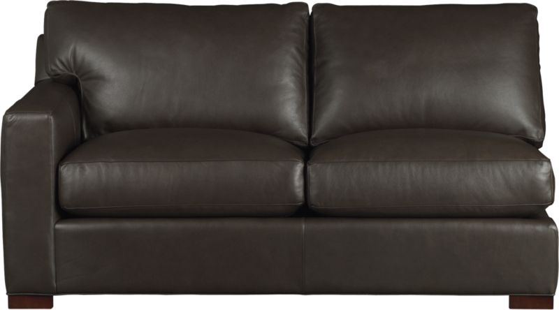 Axis Leather Left Arm Sectional Loveseat