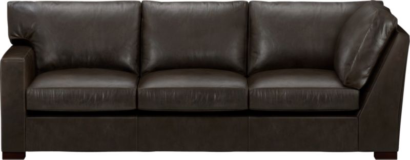 Axis Leather Left Arm Corner Sectional Sofa