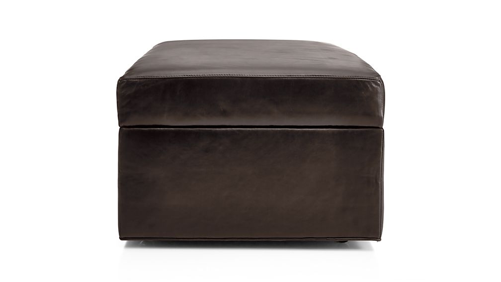 Axis II Leather Storage Ottoman with Tray Libby Espresso Crate and