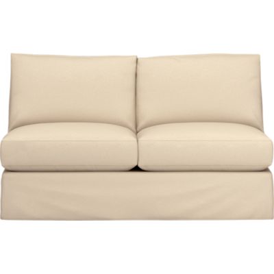 Axis Slipcovered Armless Sectional Full Sleeper Sofa