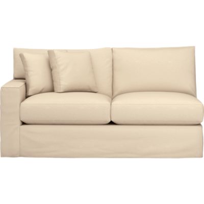 Axis Slipcovered Left Arm Sectional Full Sleeper Sofa