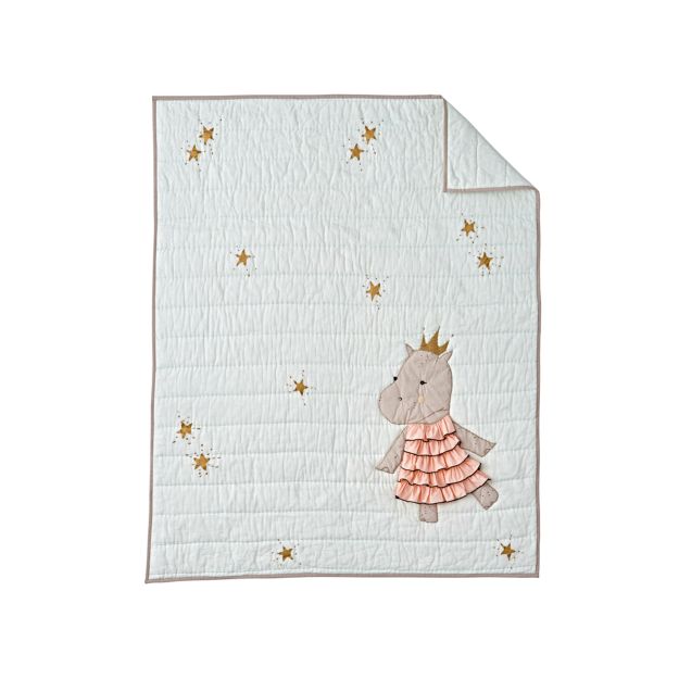 Hippo Baby Bedding Crib Quilt + Reviews Crate and Barrel