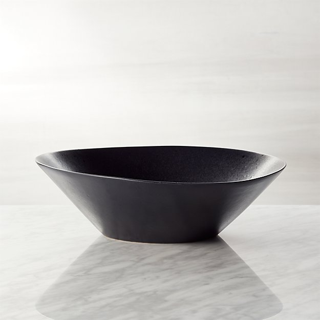 Baird Black Ceramic Serving Bowl Crate and Barrel