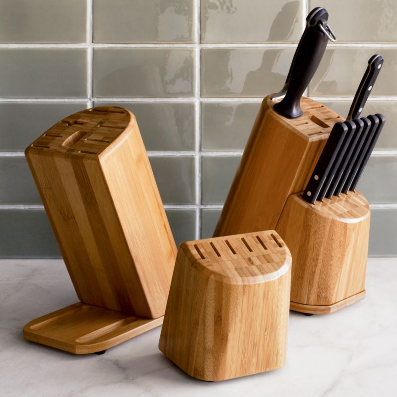 Detachable Two-Piece Bamboo Knife Block