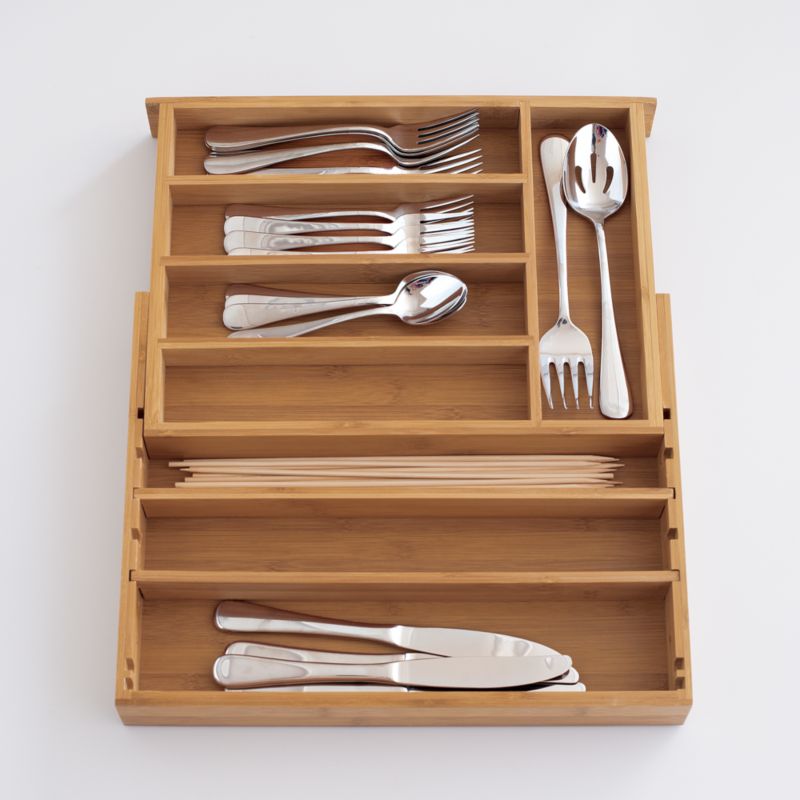 Expandable Bamboo Cutlery Tray