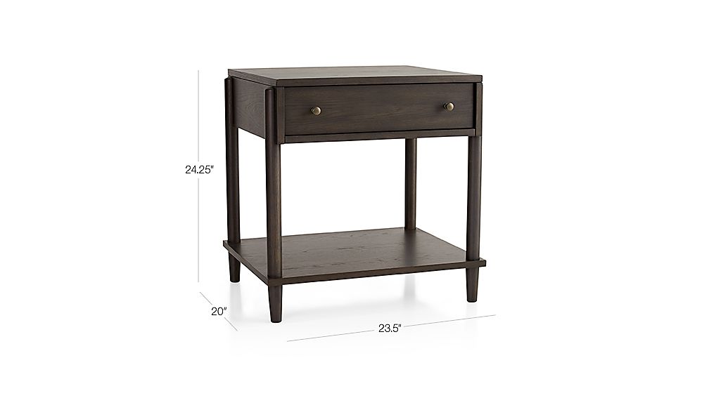 Barnes Smoke Brown Nightstand Crate and Barrel