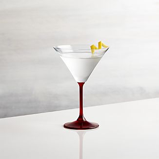 martini stem glass red glasses