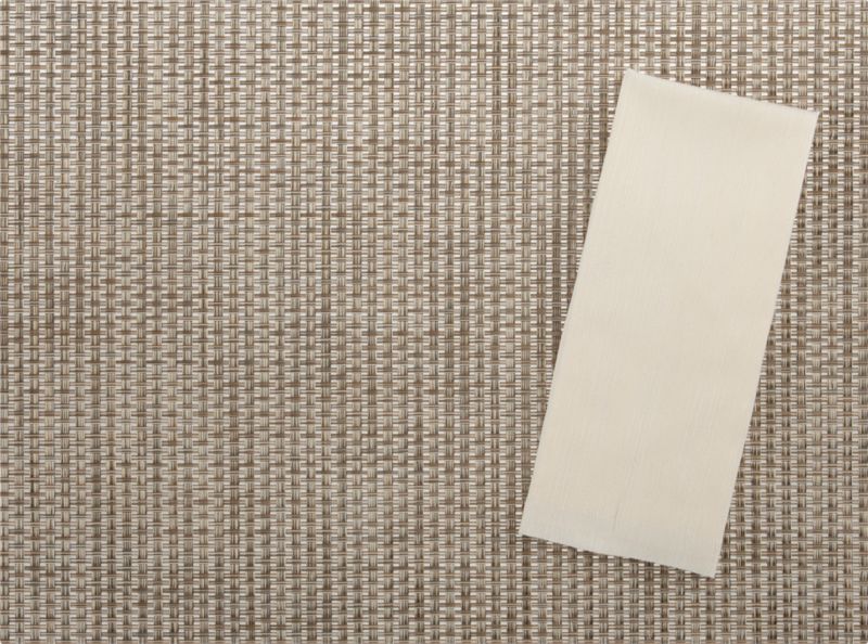 Chilewich® Platinum Basketweave Placemat and Lustre Ivory Napkin