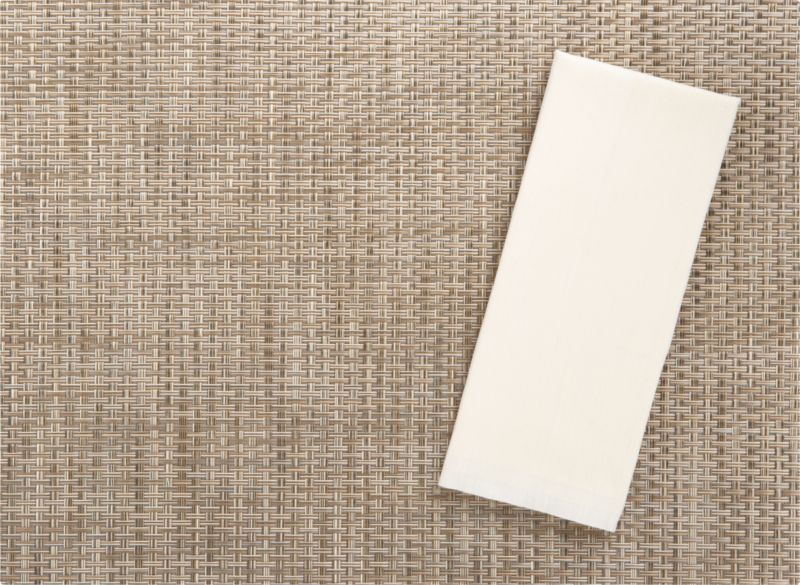Chilewich® Platinum Basketweave Placemat and Lustre Ivory Napkin