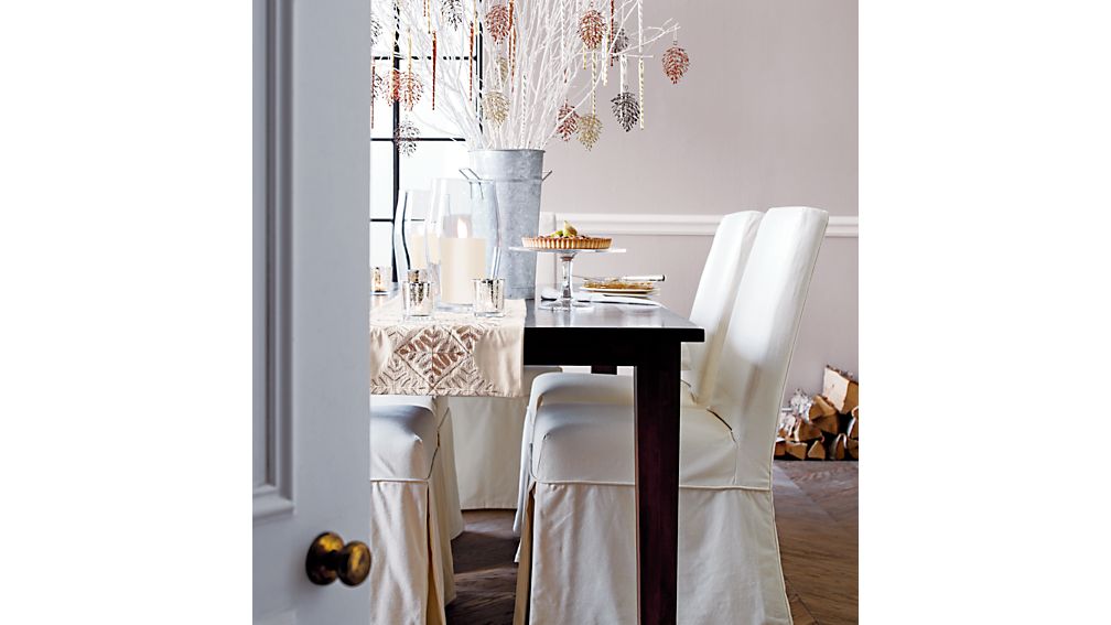 Slip White Slipcovered Dining Chair