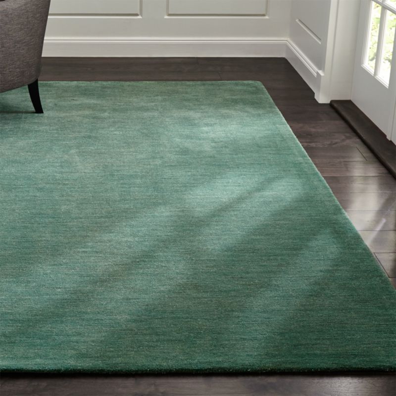 Baxter Jade Green Wool Rug Crate and Barrel