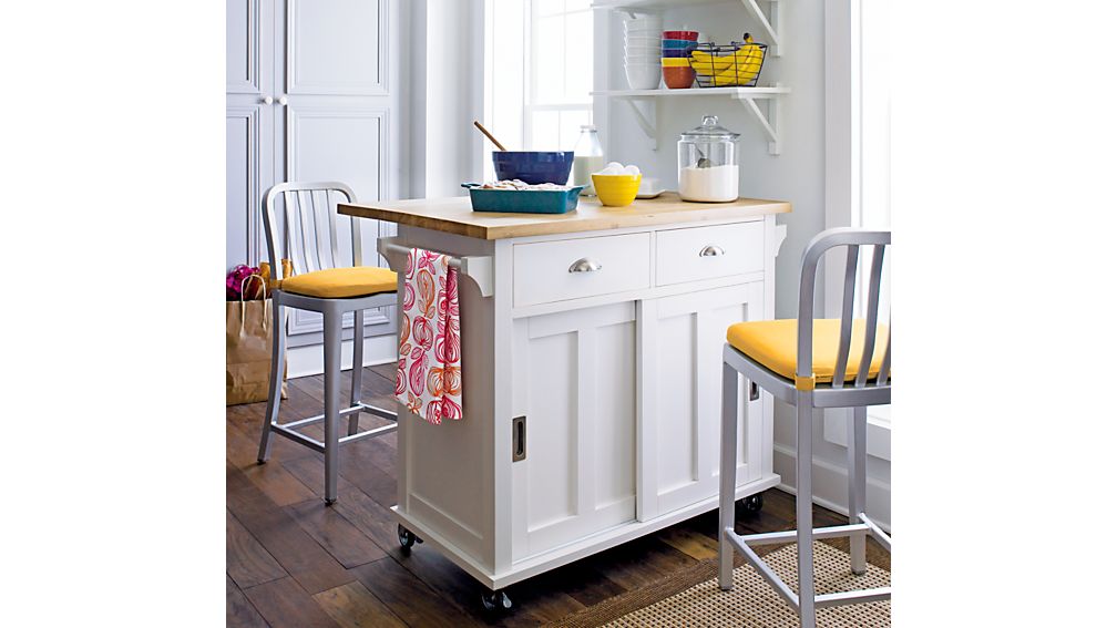 Belmont White Kitchen Island in Kitchen Islands & Carts Crate and Barrel