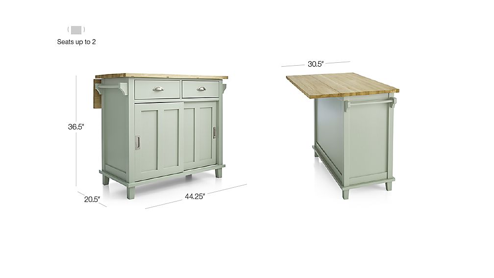 Belmont Mint Kitchen Island + Reviews Crate and Barrel