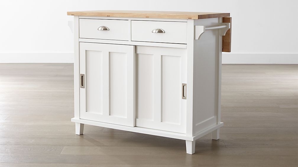 Belmont White Kitchen Island + Reviews | Crate and Barrel
