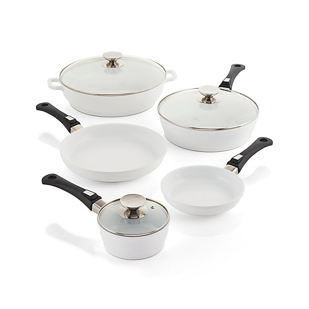 Berndes Vario Click White 8Piece Cookware Set Crate and Barrel