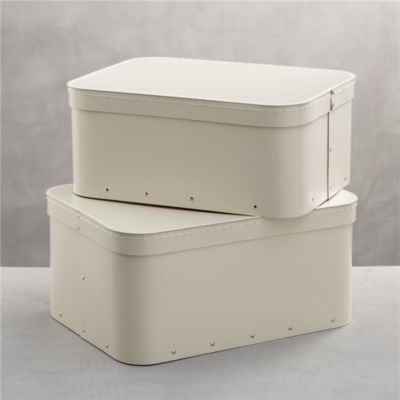 Set of 2 Bigso® Ivory Rectangular Storage Boxes