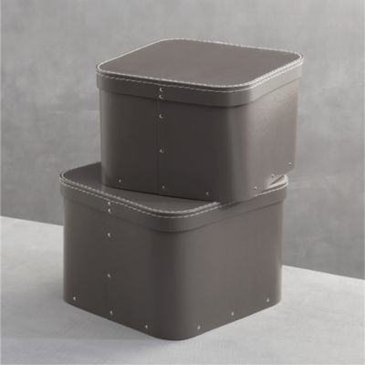 Set of 2 Bigso® Grey Square Storage Boxes