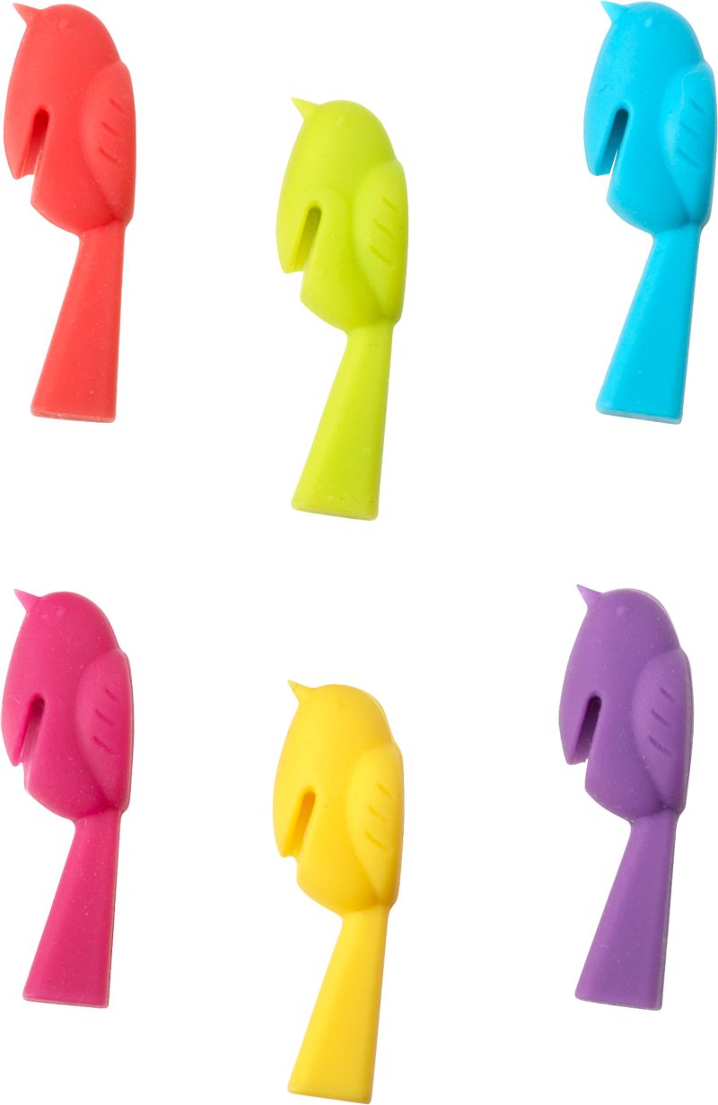 Set of 6 Bird Wine Markers