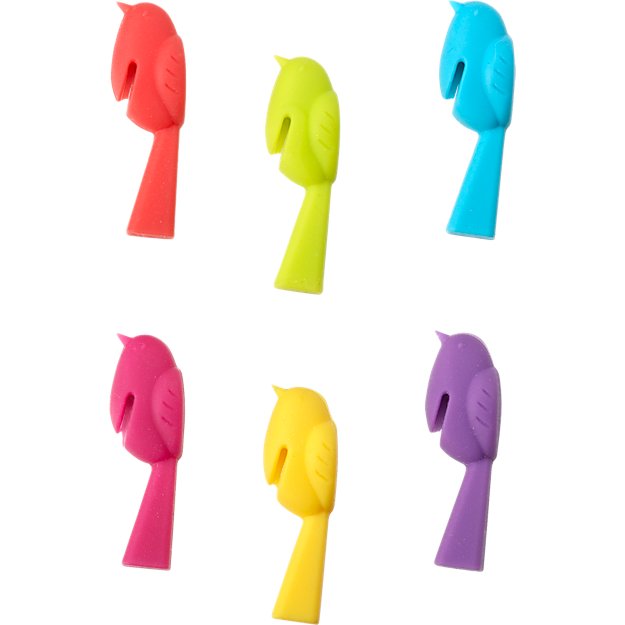 Set of 6 Bird Wine Markers Crate and Barrel