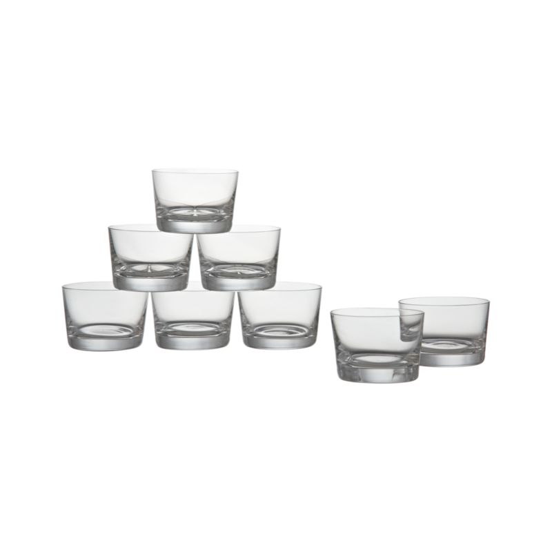 Set of eight short glasses. 4 oz.; 1.75"H
