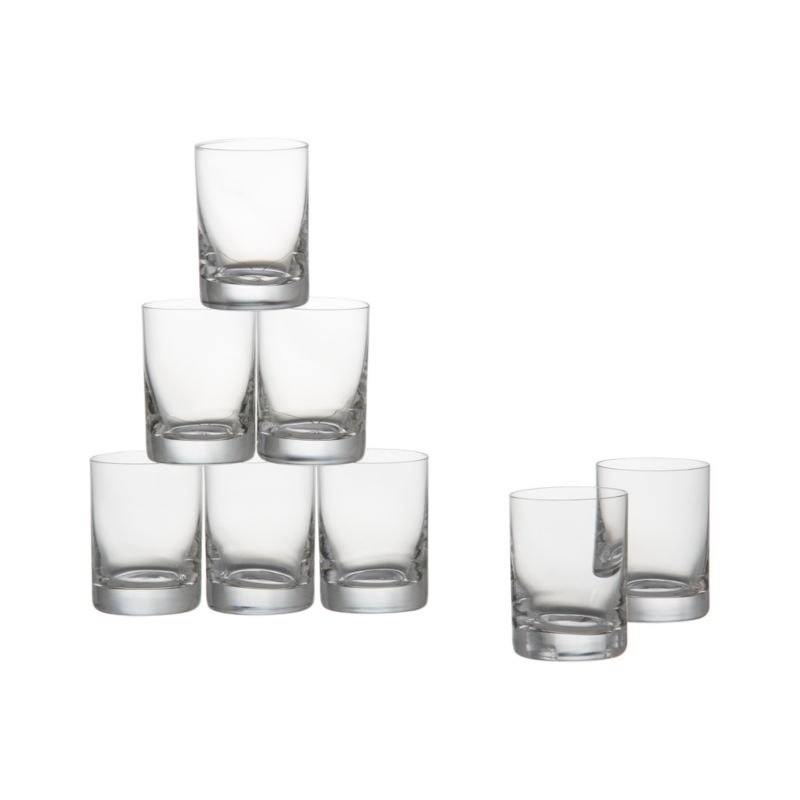 Set of eight tall glasses. 3 oz.; 2.75"H