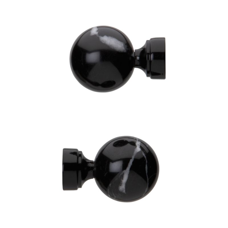 Set of 2 Black Marble .75"dia. Finials