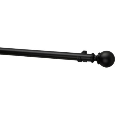 Black Orb 1.25x120-170 Curtain Rod Set