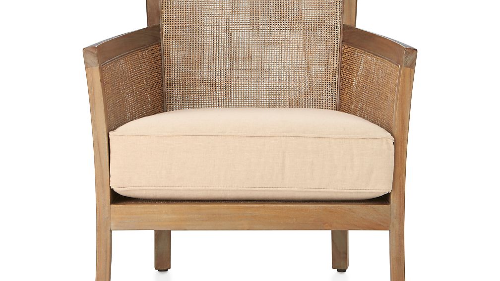 Blake Grey Wash Chair with Fabric Cushion Deso Sienna Crate and Barrel