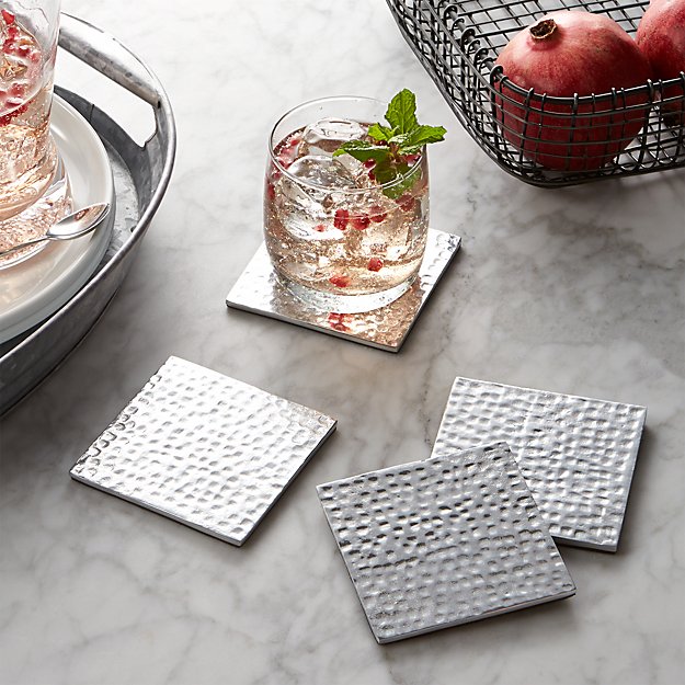 Blake Aluminum Coasters Set Of 4 | Crate And Barrel