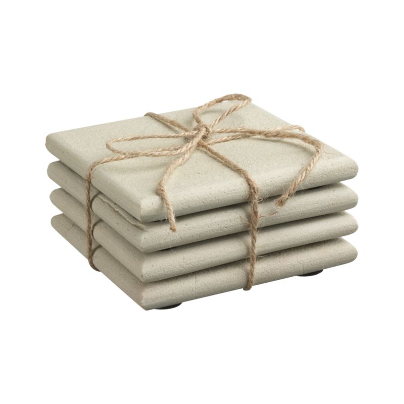 Set of 4 Blanco Sandstone Coasters