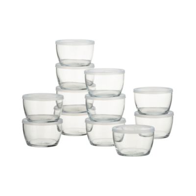 Set of 12 Storage Bowls With Clear Lids