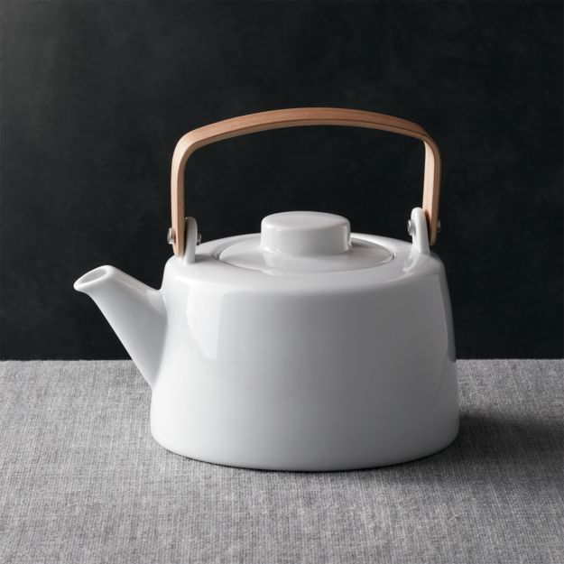 Teapot with Wooden Handle + Reviews Crate and Barrel