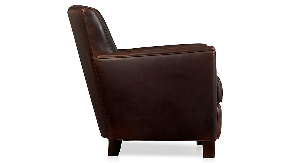 Briarwood Leather Sofa Potomac Oak Crate and Barrel