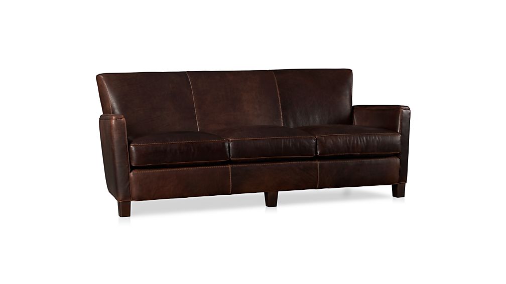 Briarwood Leather Sofa Potomac Oak Crate and Barrel