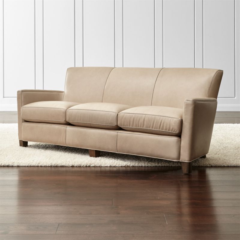 Briarwood Leather Sofa BelAire Platinum Crate and Barrel
