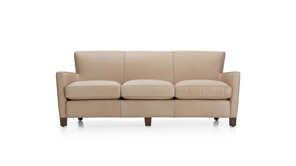 Briarwood Leather Sofa BelAire Platinum Crate and Barrel